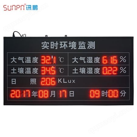 14806实时环境监测显示屏 农业环境监控屏 大棚环境监测显示屏 SUNPN讯鹏定制传感器数据电子看板